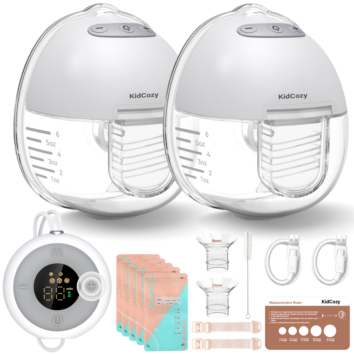 KidCozy Hands-Free Breast Pump Wearable & Portable Pump Double Electric Pump, 2 Pack