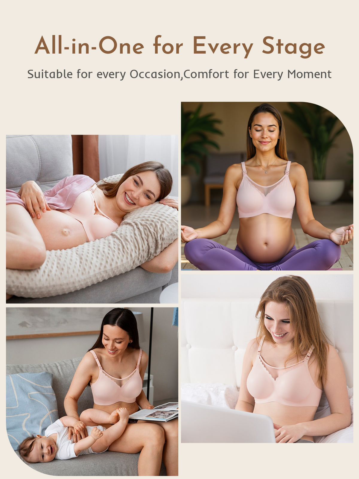 Nursing Bras for Breastfeeding Comfort Maternity Bras Natural Pregnancy Bras for Women